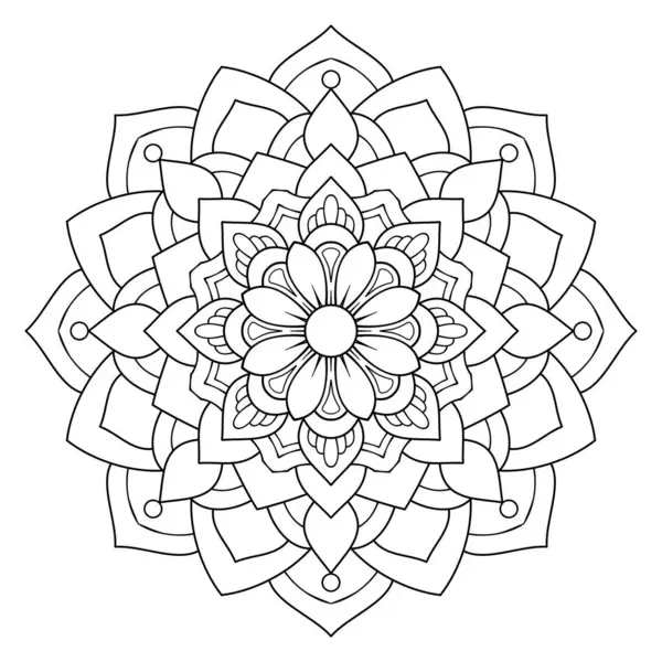 El çizimi çiçek mandala. Botanik, doğal tema çizimi. boyama kitabı sayfası, dekorasyon, dövme, duvar kağıdı, çıkartma.