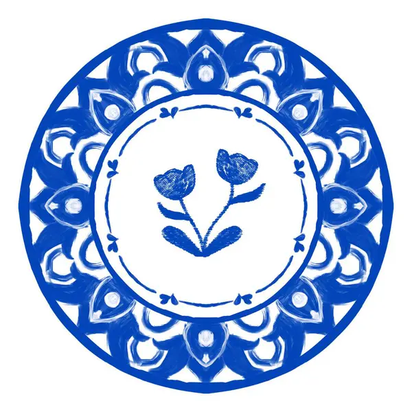 El çizimi, desenli çiçek deseni. Botanik, doğal tema. Dekorasyon, duvar kağıdı, arka plan, ev dekorasyonu, seramik, kumaş, fayans için. çiçek biçimi.
