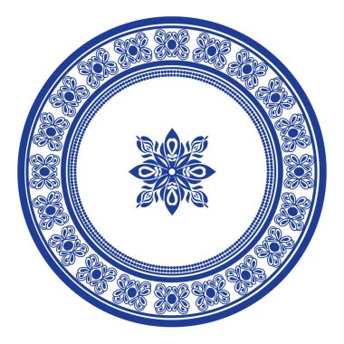 Round frame. floral design. ring shape. botanical natural theme. for decoration, wallpaper, background, home decor, ceramic, fabric, tile. circular border.