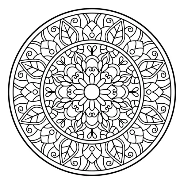 El yapımı mandala, botanik tasarımı, doğal tema. boyama kitabı sayfası, dekorasyon, arkaplan, dövme, duvar kağıdı, çıkartma.