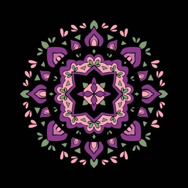 El çizimi çiçek rengi mandala. Botanik, doğal tema çizimi. boyama kitabı sayfası, dekorasyon, dövme, duvar kağıdı, çıkartma.