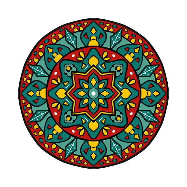Renkli mandala, botanik stili, doğal temalı, çiçek desenli. boyama kitabı, dekorasyon, dövme, duvar kağıdı, kart, çıkartma, illüstrasyon için.