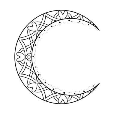 Crescent moon design. for decoration, wallpaper, sticker, tattoo.