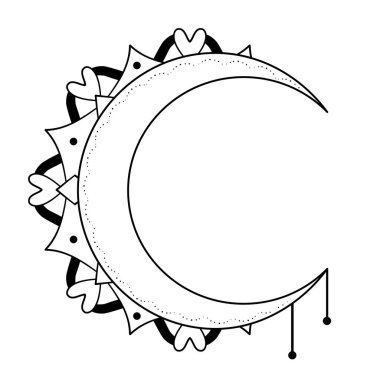 Crescent moon design. for decoration, wallpaper, sticker, tattoo.