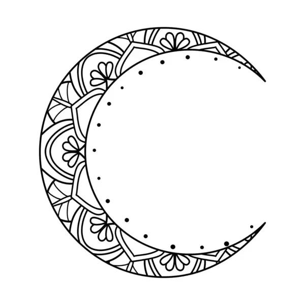 Crescent moon design, hand drawn style. drawing of botanical natural theme. decoration, wallpaper, sticker, tattoo.