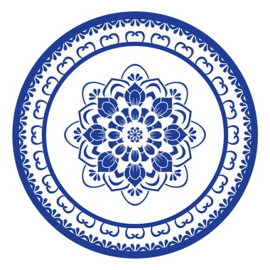 Yuvarlak çerçeve desenli çiçek deseni. Halka şekli. Botanik, doğal tema. Dekorasyon, arka plan, ev dekorasyonu, seramik, kumaş, fayans için. dairesel kenar.