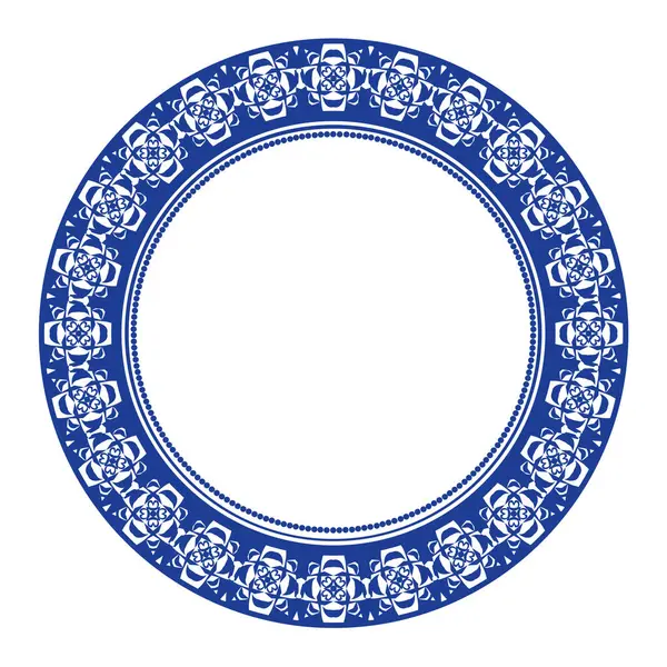 Yuvarlak çerçeve desenli çiçek deseni. Halka şekli. Botanik, doğal tema. Dekorasyon, arka plan, ev dekorasyonu, seramik, kumaş, fayans için. dairesel kenar.