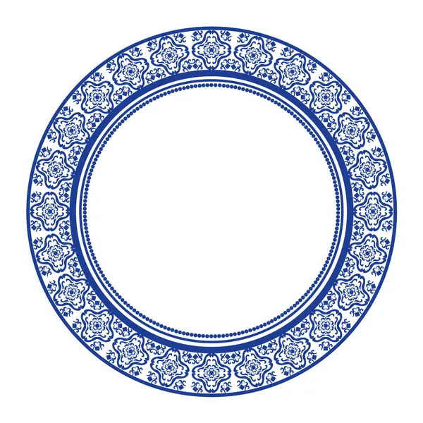 Yuvarlak çerçeve desenli çiçek deseni. Halka şekli. Botanik, doğal tema. Dekorasyon, arka plan, ev dekorasyonu, seramik, kumaş, fayans için. dairesel kenar.