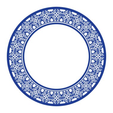 Round frame. floral design. ring shape. botanical natural theme. for decoration, background, home decor, ceramic, fabric, tile. circular border.