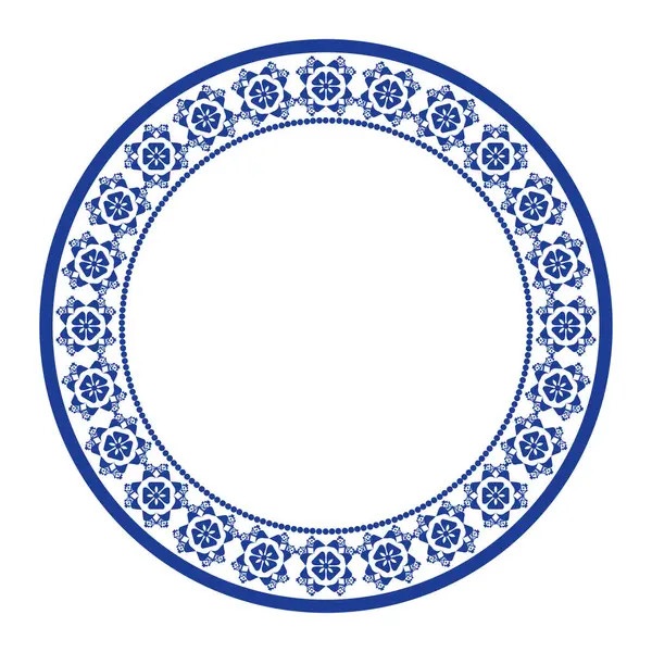 Yuvarlak çerçeve desenli çiçek deseni. Halka şekli. Botanik, doğal tema. Dekorasyon, arka plan, ev dekorasyonu, seramik, kumaş, fayans için. dairesel kenar.