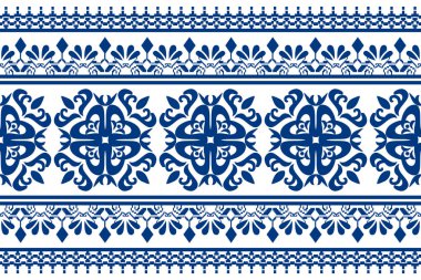 Geometrik renk çiçek desenli arka plan. Nakış stili. Tekrarlanan şekil ve sınır. Botanik ve doğal stil. çiçek tasarımı.