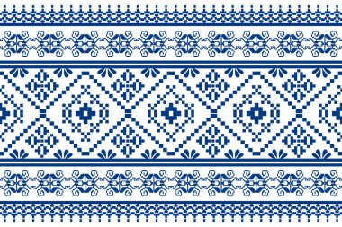 Geometrik renk çiçek desenli arka plan. Nakış stili. Tekrarlanan şekil ve sınır. Botanik ve doğal stil. çiçek tasarımı.