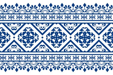 Geometrik renk çiçek desenli arka plan. Nakış stili. Tekrarlanan şekil ve sınır. Botanik ve doğal stil. çiçek tasarımı.