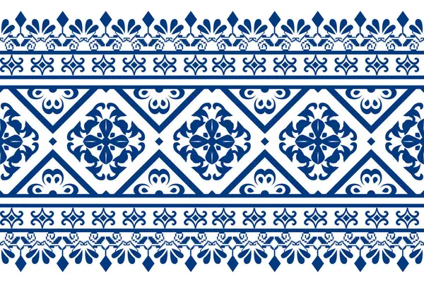 Geometrik renk çiçek desenli arka plan. Nakış stili. Tekrarlanan şekil ve sınır. Botanik ve doğal stil. çiçek tasarımı.