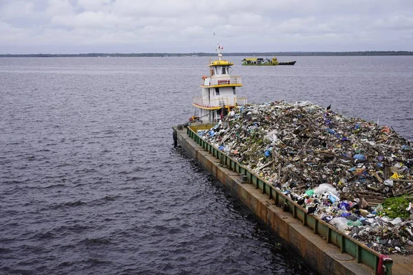 Pollution Rio Negro Manaus Amazonas Brazil — Stock Photo, Image