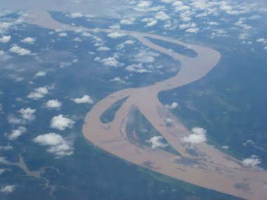 Overflying the Brazilian Amazon region. clipart