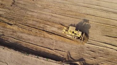 Ağır Makineler Seviyelendirme Alanı Gün Işığı Hava Aracı Görüntüsü