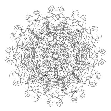 Vector soyut mandala desenli dekoratif çember dekoratif duvar kâğıdı sanat ve dövme tasarımı için doğu etnik tarzı