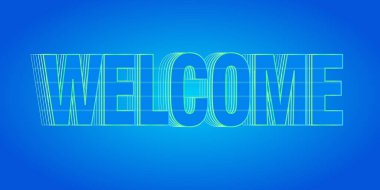 Hoş geldiniz metin logosu yaratıcı şirket simgesi tasarımı şablonu modern arkaplan