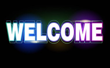 Hoş geldiniz metin logosu yaratıcı şirket simgesi tasarımı şablonu modern arkaplan