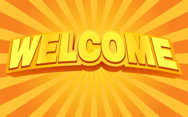 Hoş geldiniz metin logosu yaratıcı şirket simgesi tasarımı şablonu modern arkaplan