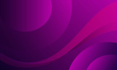 Soyut mor parlak çizgiler eğri arka planda daireler çiziyor. Zarif grafik tasarım duvar kağıdı şablonu