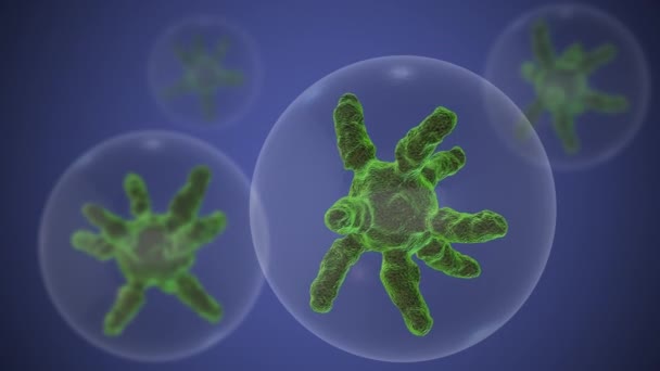 Бактерии Вируса Микроорганизмов Клеток — стоковое видео