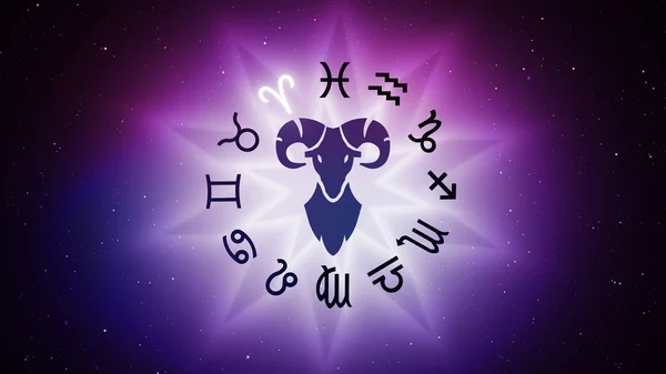 Väduren Horoskop Astrologi Stjärntecken — Stockfoto
