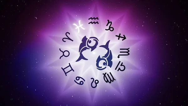 Pesci Segno Zodiacale Astrologia Oroscopo — Foto Stock