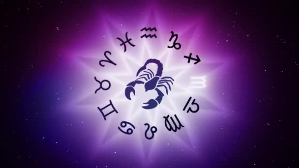 Znak Zodiaku Skorpion Horoskop Astrologia — Wideo stockowe