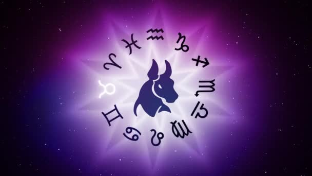 Touro Signo Horóscopo Zodiacal Astrologia — Vídeo de Stock