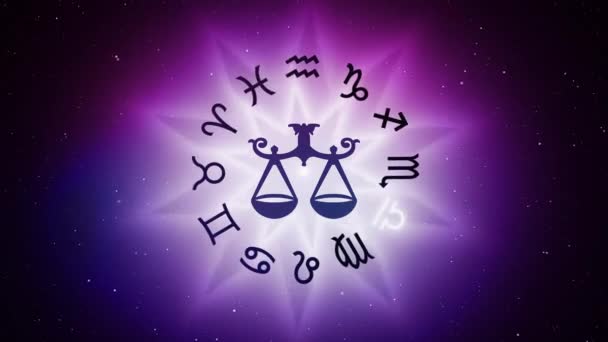 Sternzeichen Waage Horoskop Astrologie — Stockvideo