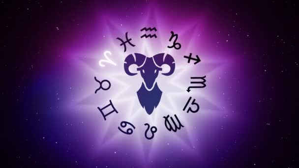 Aries Zodiac Horoscope Astrology Sign — Stock Video