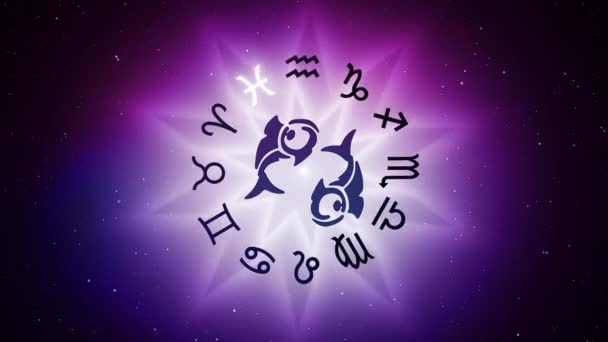 Zodiakalny Znak Ryb Astrologii — Wideo stockowe