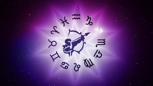 Znak Zodiaku Strzelca Astrologii — Wideo stockowe