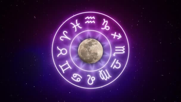 Zodiac Signs Horoscope Circle Astrology Horoscopes Concept — Stock Video