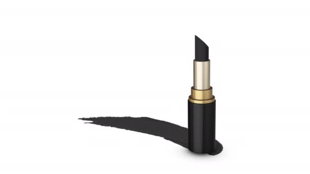 Black Shimmer Colored Lipstick Color Stroke — Stock Video