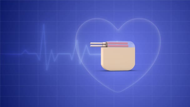 心臓波を生成するペースメーカー — ストック動画