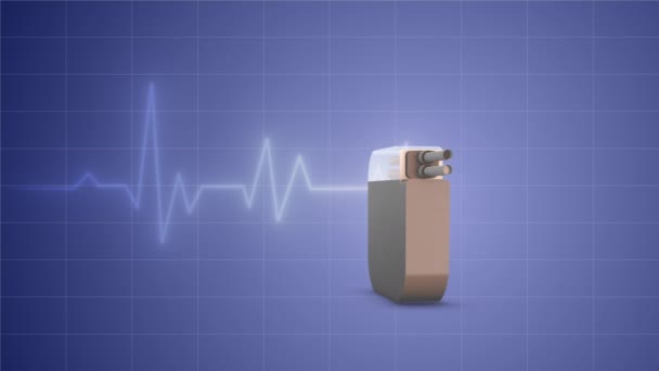 Pacemaker Rotazionale Con Linee Onda Cardiaca — Video Stock