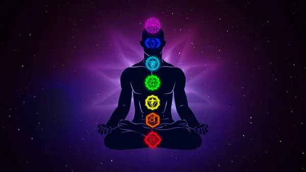 İnsan vücudunda zodyak işaretli yedi meditasyon çakrası