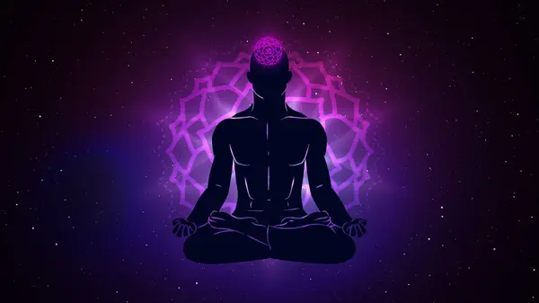 Nilüfer duruşu içinde meditasyon yapan insan Sasarara çakrası