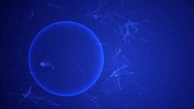 Dünya ve Plexus ile teknoloji, mühendislik ve iletişim konsepti