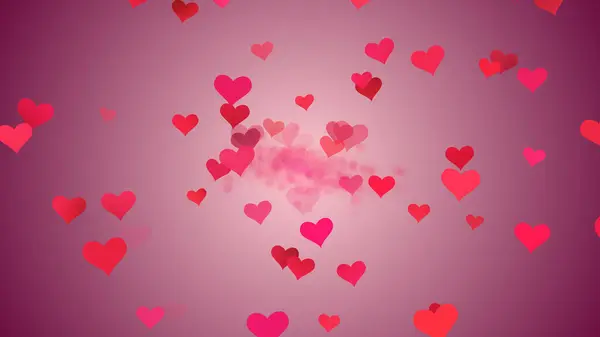 Dia Dos Namorados Fundo Abstrato Com Corações Vermelhos — Fotografia de Stock