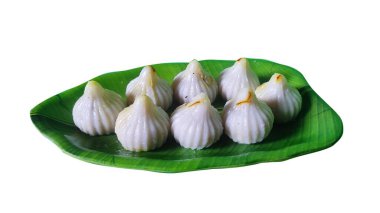 Classic Steamed Modak in Leaf Platte clipart