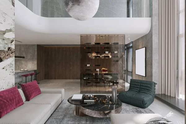 Living Room Interior Design Smart Living Ideas — Stock Photo, Image