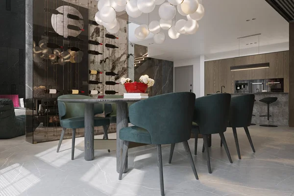 飲み物のテーブルの装飾 贅沢なガラス指向の空スペースの装飾 — ストック写真