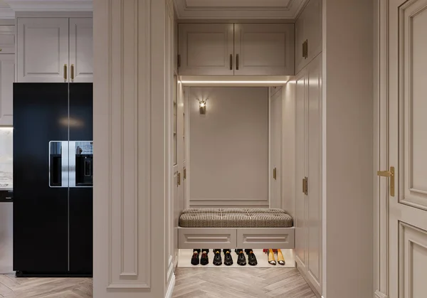 Entrance Shoe Cabinet Idea For a Luxury Apartment
