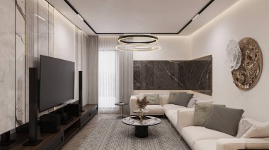 Konukları eğlendirmek için Lüks Oturma Odası Tasarım Fikirleri