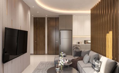 Modern Minimalizm Çağdaş bir atmosfer için Oturma Odanızı Basitleştiriyor