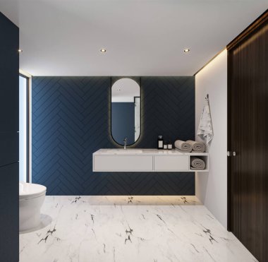 3D modern lüks otel odası iç tasarımı